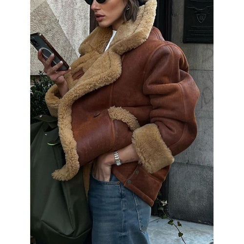 Damen Kunstfell jacke mit lässigem Oversized-Schnitt R&B