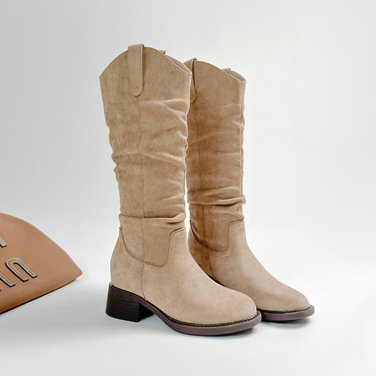Damen Trendige Overknee Stiefel mit elegantem Blockabsatz R&B