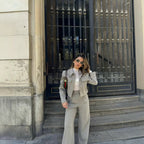 Damen weite, eleganten Bundfaltenhose mit seitlichen Taschen R&B