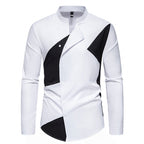 Herren Designer Hemd mit asymmetrischem Farbblock R&B