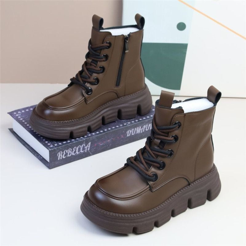 Damen Modische Winterstiefel mit dämpfender Profilsohle und seitlichem Reißverschluss