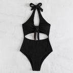Damen Hochgeschnittener Cut-Out Badeanzug