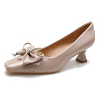 Damen elegante Pumps mit geschmackvollem Schleifenakzent