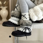 Damen Modische Winterstiefel mit kuscheligem Innenfutter und dekorativen Details