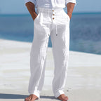 Herren lässige Strandhose mit elastischem Bund und Druckknopf R&B