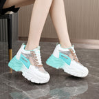 Damen modische Chunky Sneakers mit Sparkle-Akzenten und bequemer Sohle R&B