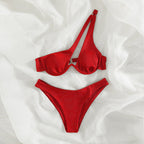 Damen Triangel-Bikini mit asymmetrischem Schnitt und gepolstertem Oberteil R&B