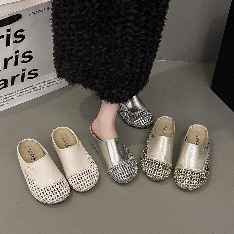 Damen Mode-Mules mit elegantem Geflecht