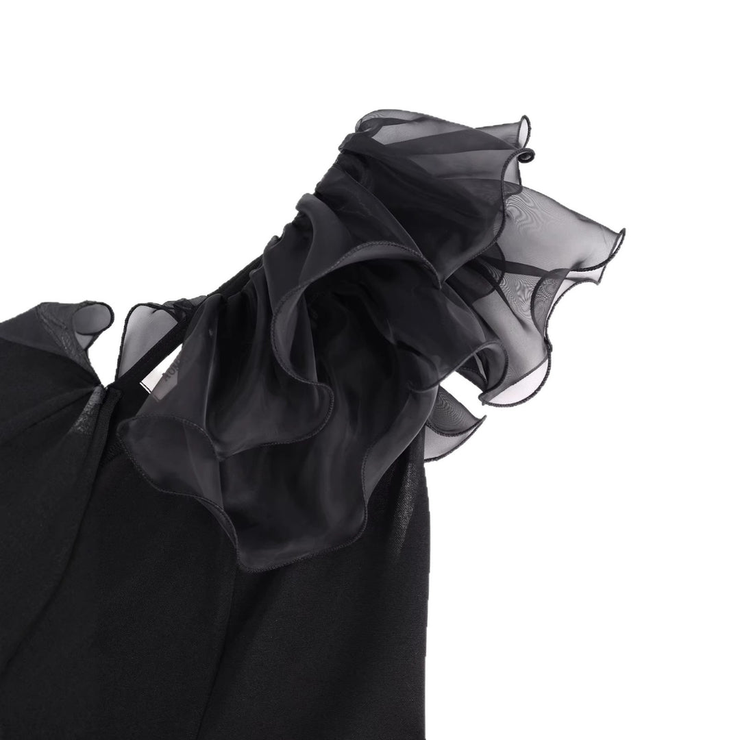 Damen figurbetontes Kleid mit Rüschendetails R&B