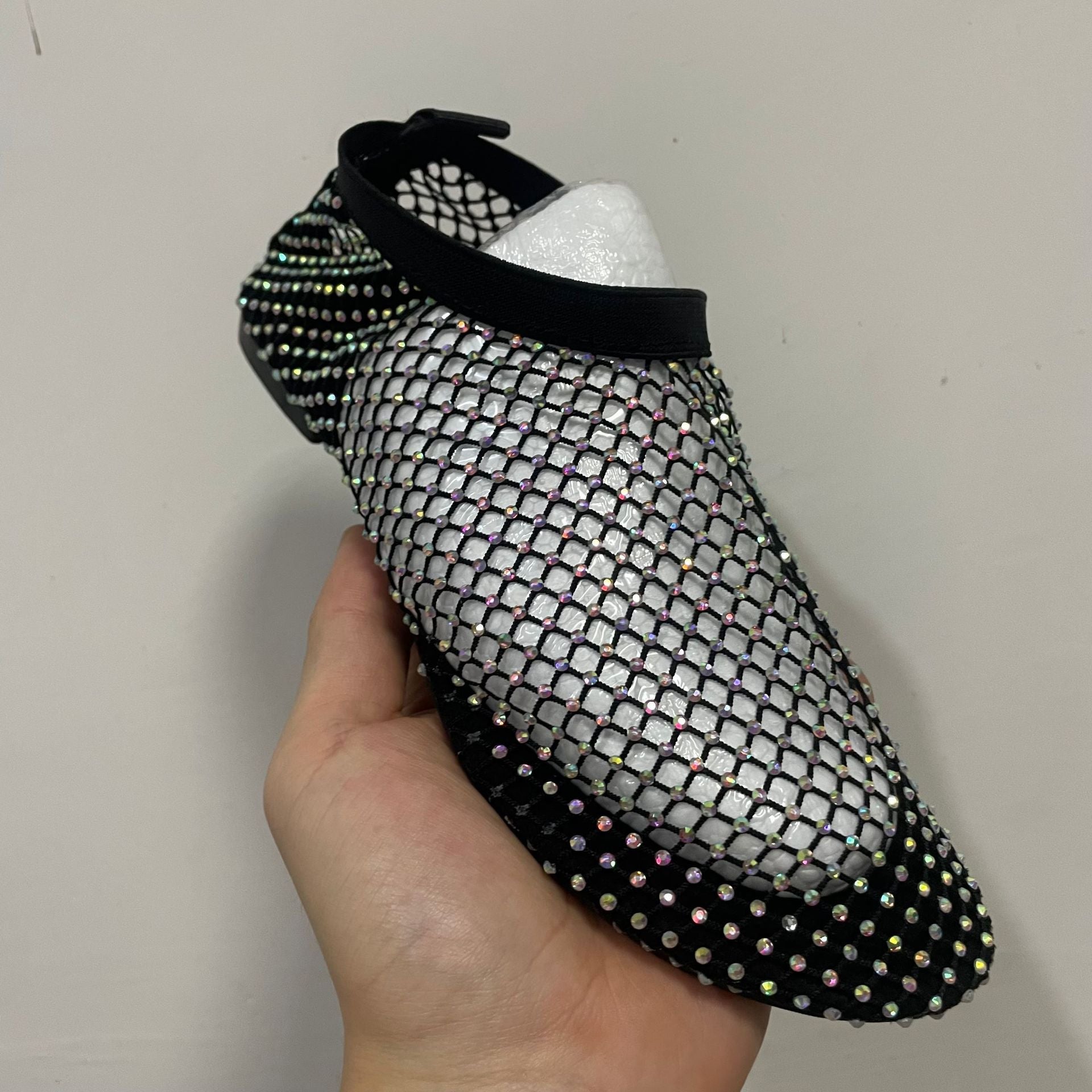 Damen modische Netz-Slippers mit funkelnden Strassapplikationen R&B