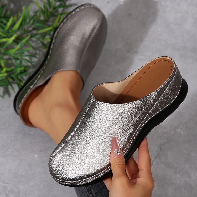 Damen Komfortable Clogs mit modischem Tierfell-Design und anatomischer Fußbettung R&B