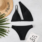 Damen Cut-Out Bikini mit asymmetrischem Oberteil und verstellbaren Trägern R&B