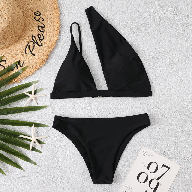 Damen Cut-Out Bikini mit asymmetrischem Oberteil und verstellbaren Trägern R&B