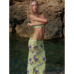 Damen Strandkleid mit modischem Wickeldesign und floralem Muster R&B