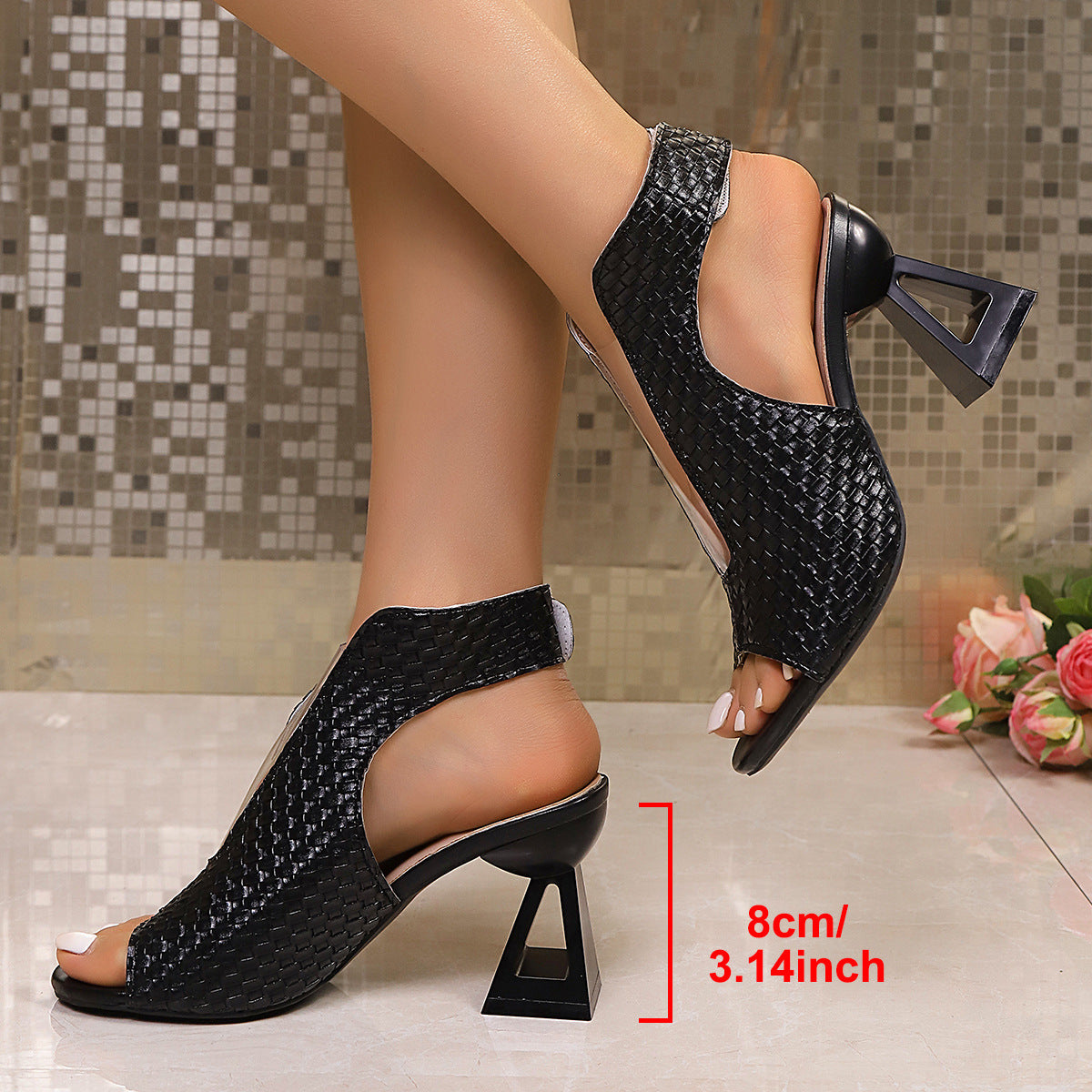 Damen Elegante Sandalen mit einzigartigem Sculptured Absatz
