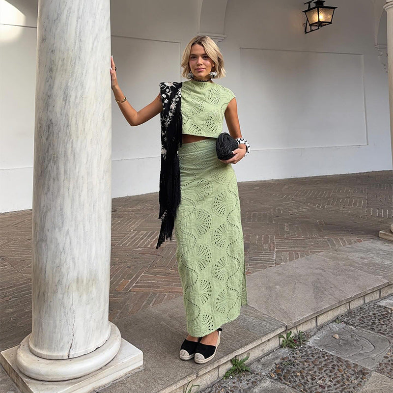 Damen Figurbetontes Zweiteiler mit Schnittdetails