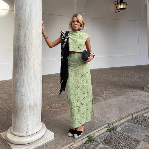 Damen Figurbetontes Zweiteiler mit Schnittdetails R&B