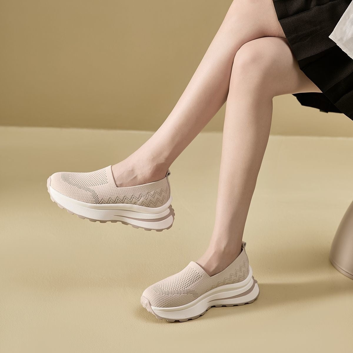 Damen Atmungsaktive Slip-On Sneakers mit flexiblem Dämpfungssystem R&B