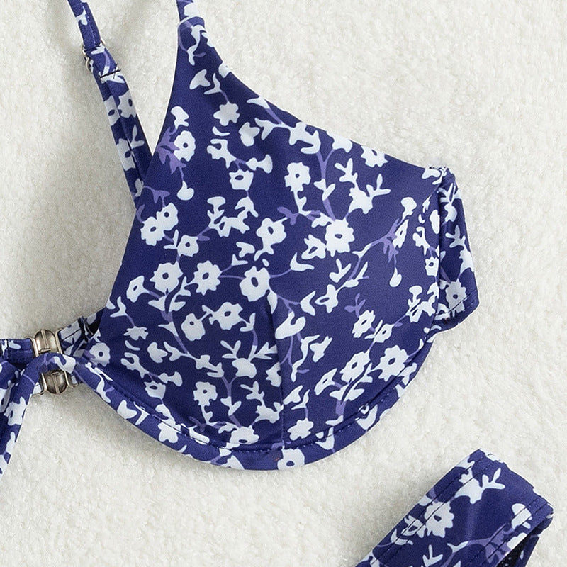 Damen Triangel-Bikini mit floralem Design und komfortabler Passform