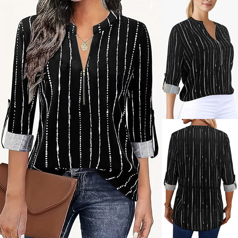 Damen Casual Bluse mit stilvollem Streifenmuster R&B