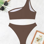 Damen Triangel-Bikini mit asymmetrischem Schnitt und raffiniertem Rippendesign R&B