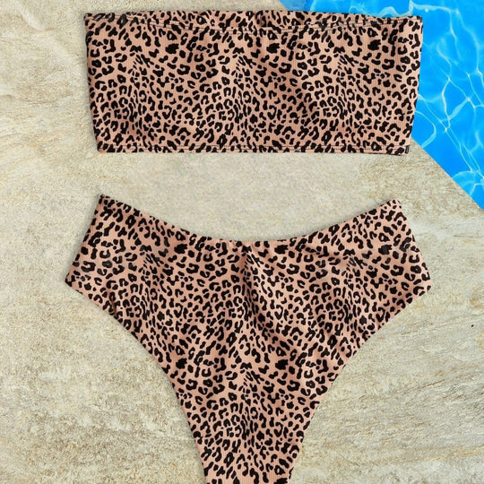 Damen Bandeau-Bikini mit hohem Beinausschnitt R&B