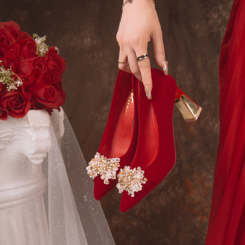 Damen elegante Ballerinas mit dekorativem Blütenakzent R&B