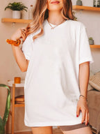 Damen oversized Baumwoll-T-Shirt mit geradem Schnitt und minimalistischem Design R&B