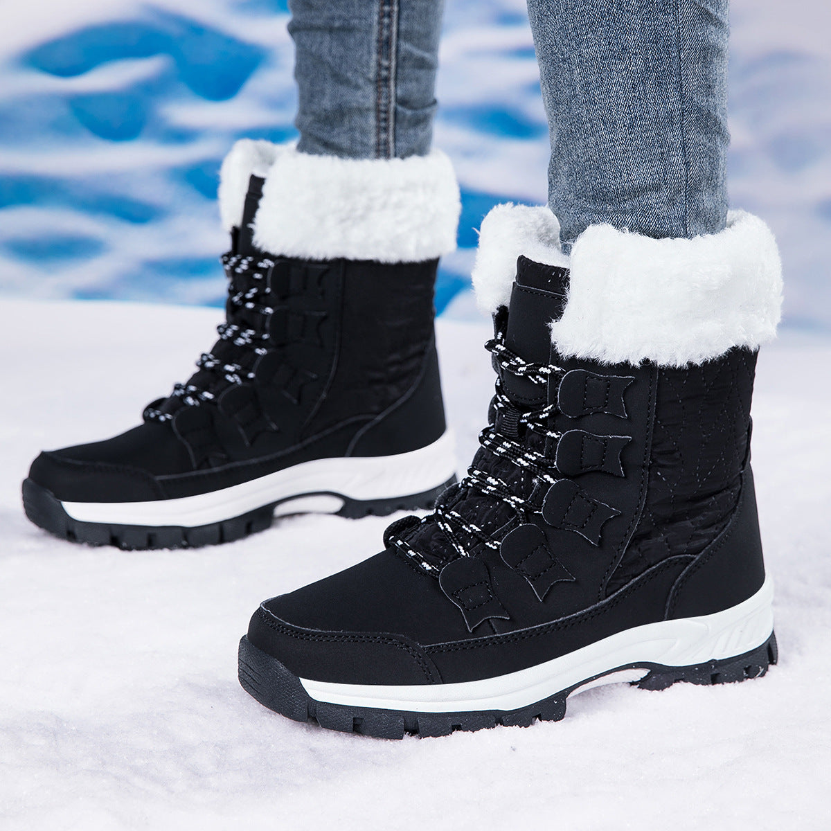 Damen Isolierte Winterstiefel mit rutschfester Sohle und weichem Innenfutter R&B