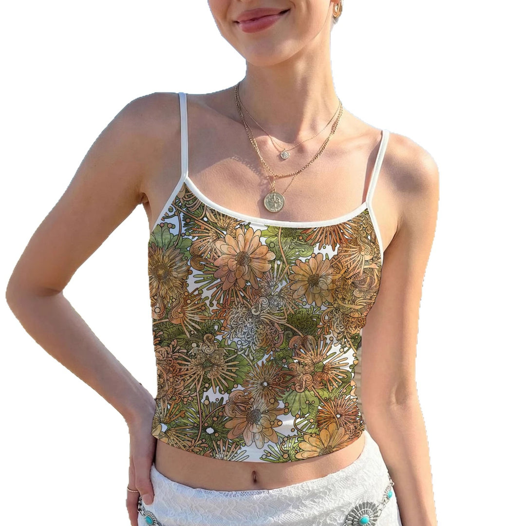 Damen Neckholder Top mit floralem Motiv und leichtem Stoff R&B