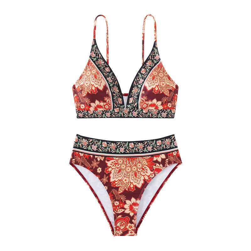 Damen Triangle-Bikini mit floralem Design und modischen Details R&B