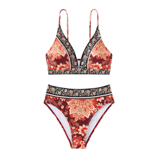Damen Triangle-Bikini mit floralem Design und modischen Details R&B