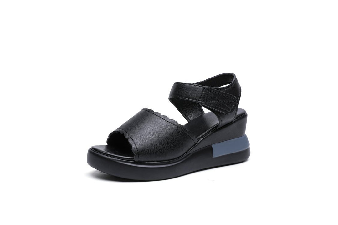 Damen Komfortable Wedge-Sandalen mit verstellbarem Riemen und gepolsterter Innensohle R&B