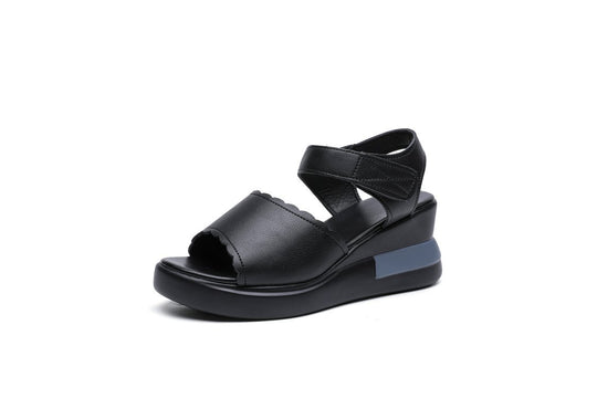 Damen Komfortable Wedge-Sandalen mit verstellbarem Riemen und gepolsterter Innensohle R&B