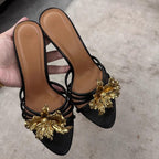 Damen offene High Heel Sandalen mit dekorativem Riemendesign R&B