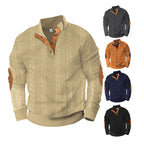 Herren modischer Strickpullover mit Stehkragen und kontrastierenden Akzenten R&B