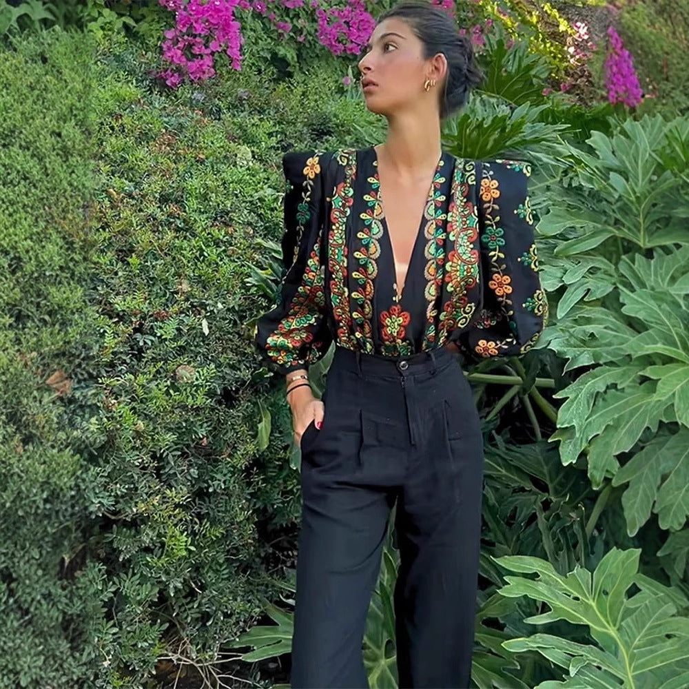 Damen Zweiteiliges Outfit mit kurzem Oberteil und floralem Maxirock R&B