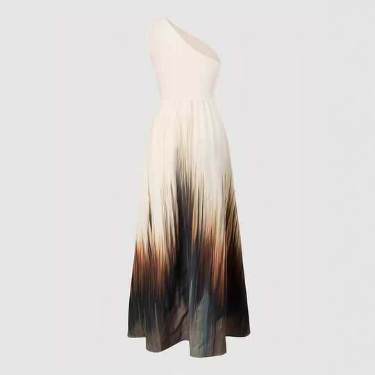 Damen Maxikleid mit asymmetrischem Schnitt und farbenfrohem Ombre-Design R&B