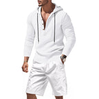 Herren lässiges Set mit Kapuze und Shorts R&B