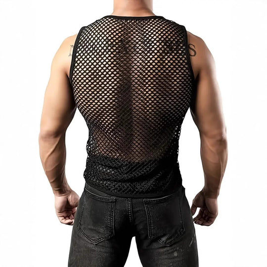 Herren Netz-Tanktop mit atmungsaktivem Design und elastischem Schnitt R&B