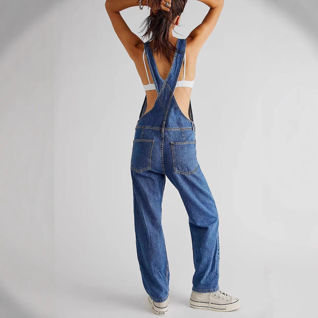 Damen Lässige Latzhose aus hochwertigem Baumwollgemisch R&B