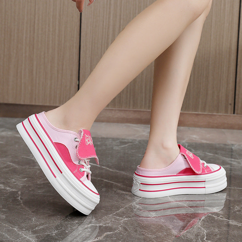 Damen modische Plateau Sneaker mit abnehmbaren Riemen R&B