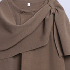 Damen gemütlicher Strickponcho mit raffinierten Drapierungen R&B