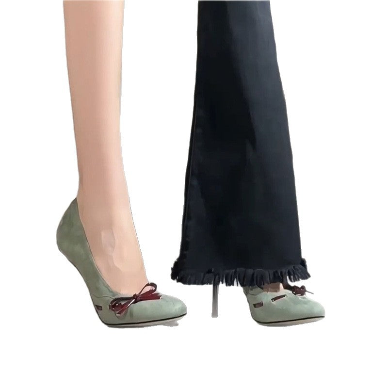 Damen elegante Ballerina-Pumps mit dekorativer Schleifenverzierung R&B