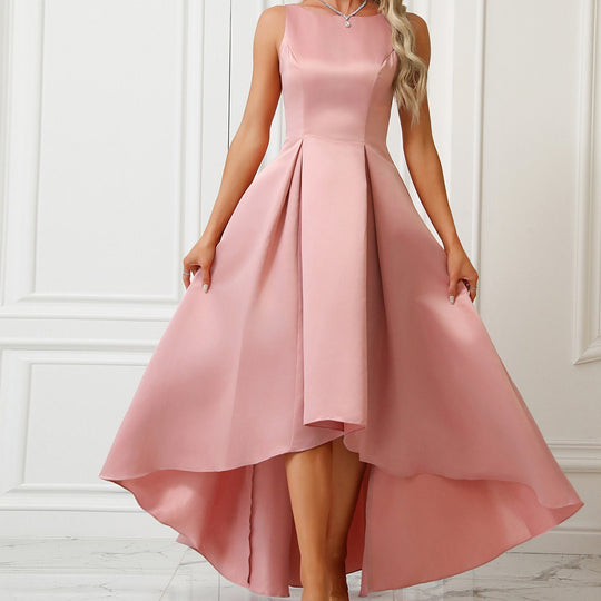 Damen Asymmetrisches Abendkleid aus satin mit Faltenwurf R&B
