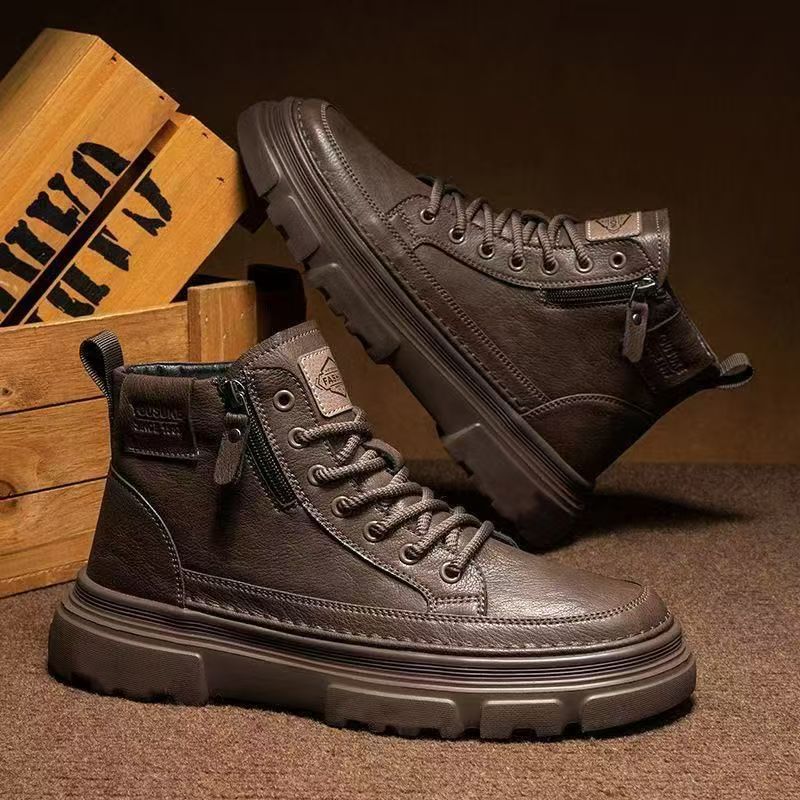 Damen modische Schnür-Stiefeletten mit robustem Profil und wasserabweisendem Obermaterial