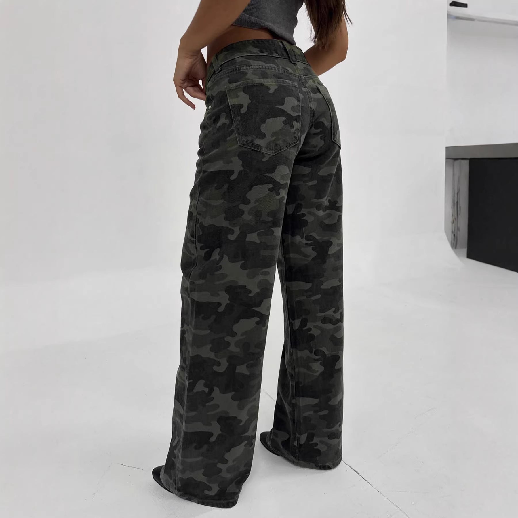 Damen Relaxed Fit Cargohose mit modischem Camouflage-Muster R&B