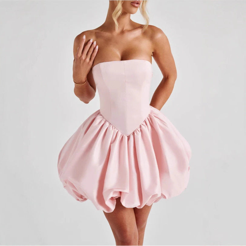 Damen Ballkleid mit voluminösem Rock und schulterfreiem Design R&B