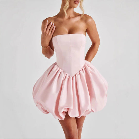 Damen Ballkleid mit voluminösem Rock und schulterfreiem Design R&B