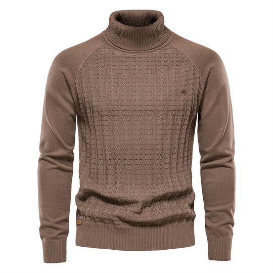 Herren Rollkragenpullover mit strukturiertem Muster R&B